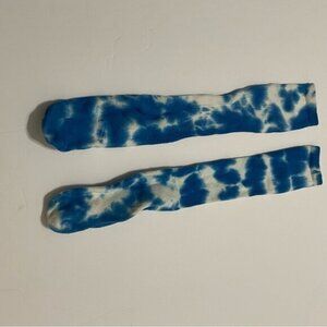 Woman’s Blue and White Tie-Dye Soccer Socks